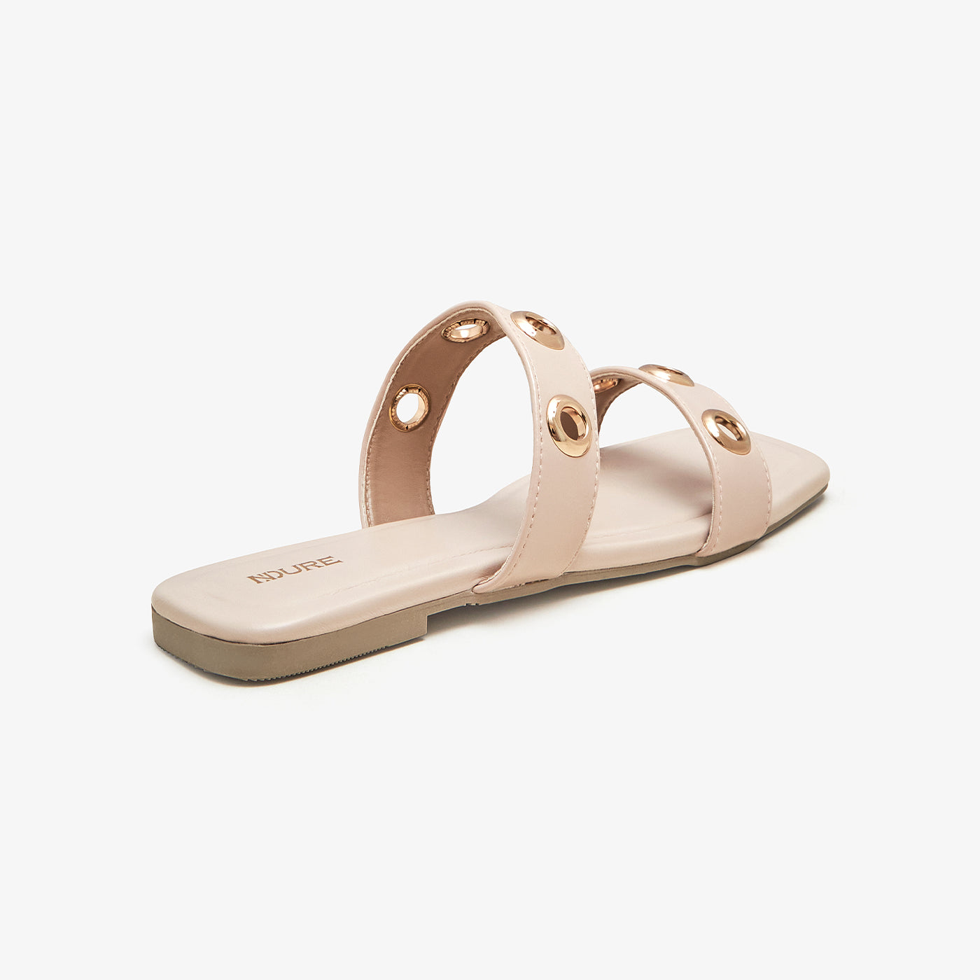 Women's Gold Studded Slides