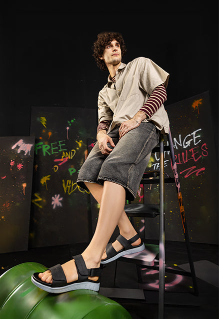mens black sandals
