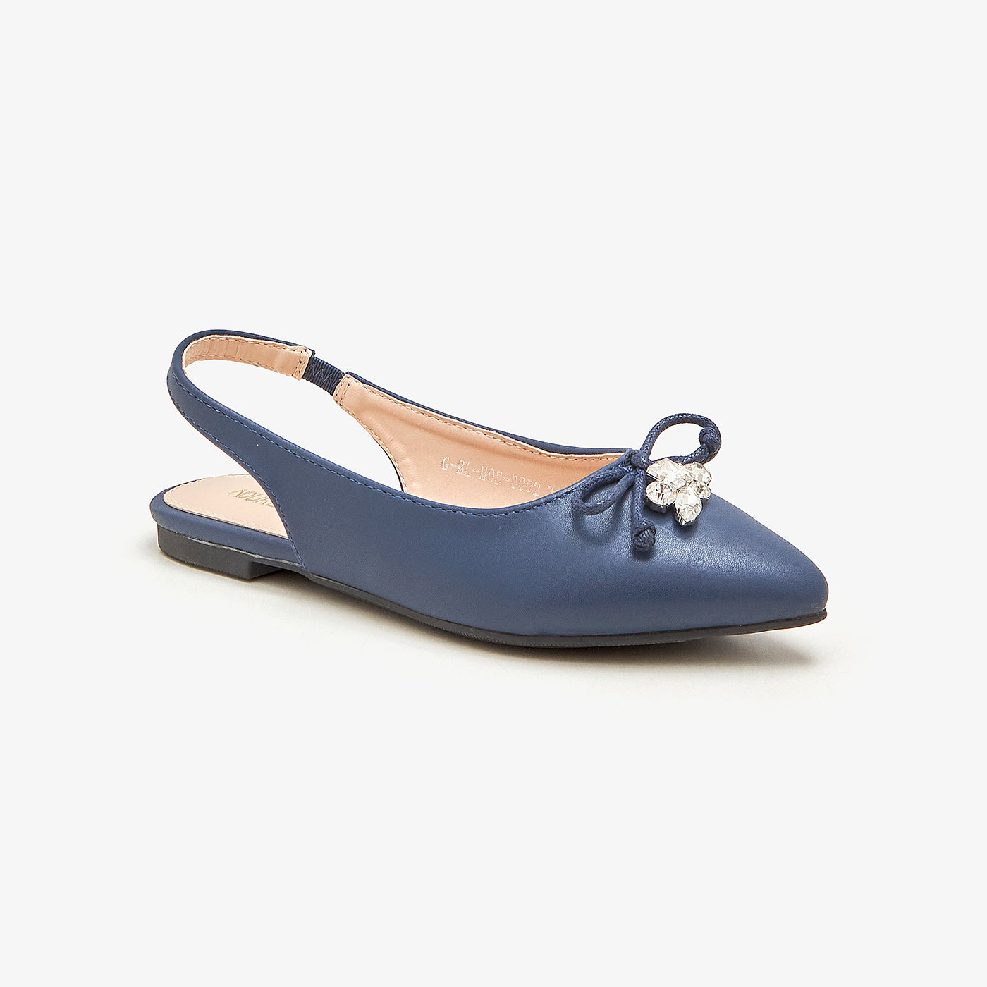 Navy flat slingback shoes Clearance