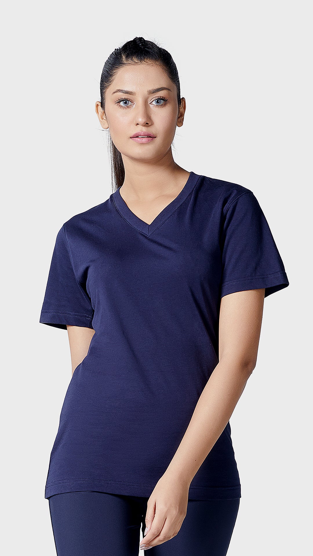 Women's Basic V Half Sleeves T-Shirt