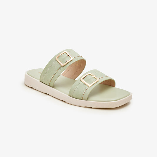 Women's Buckled Slides