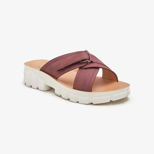Women's Cross Buckled Slides