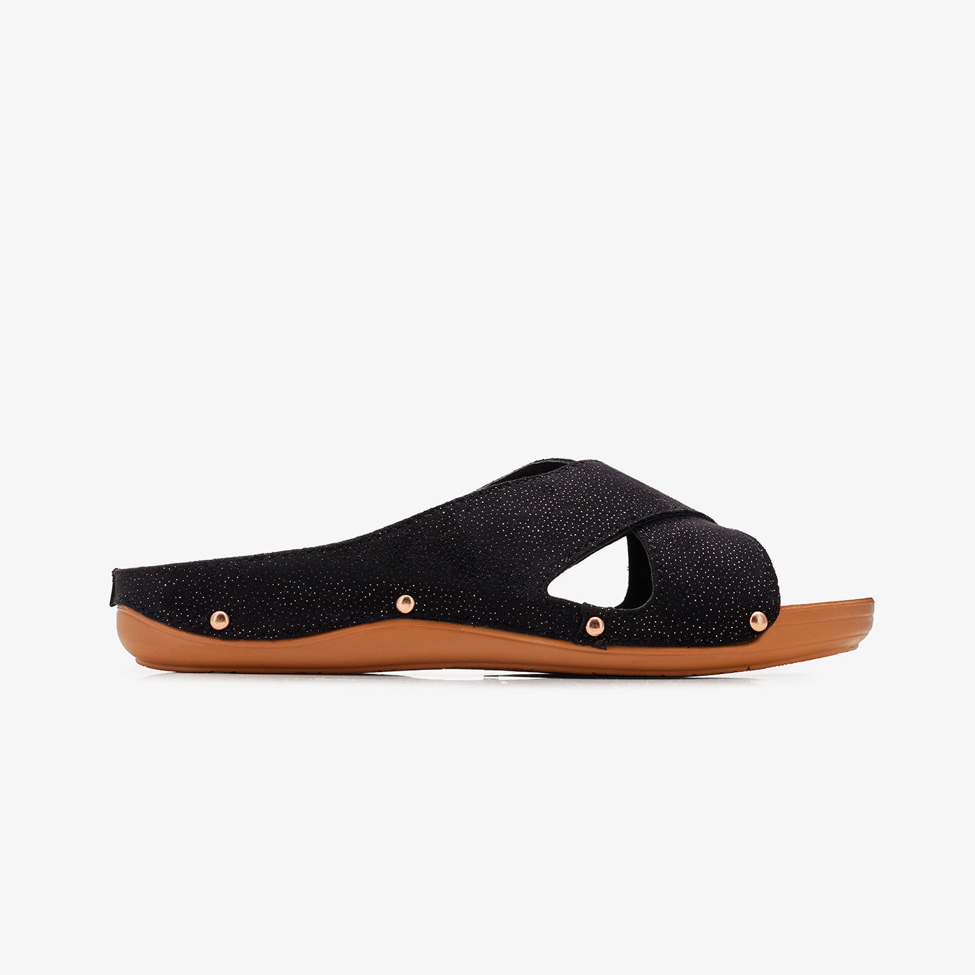 WOMEN’s CROSS-STRAP SLIDES