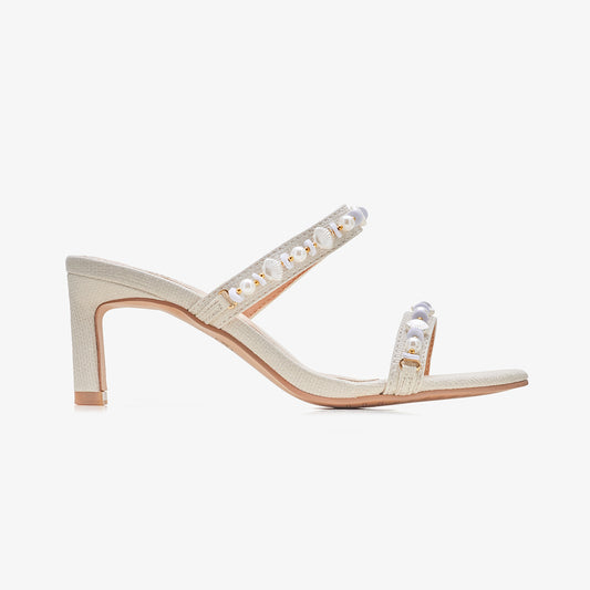 Women's Embellished Square Toe Heels