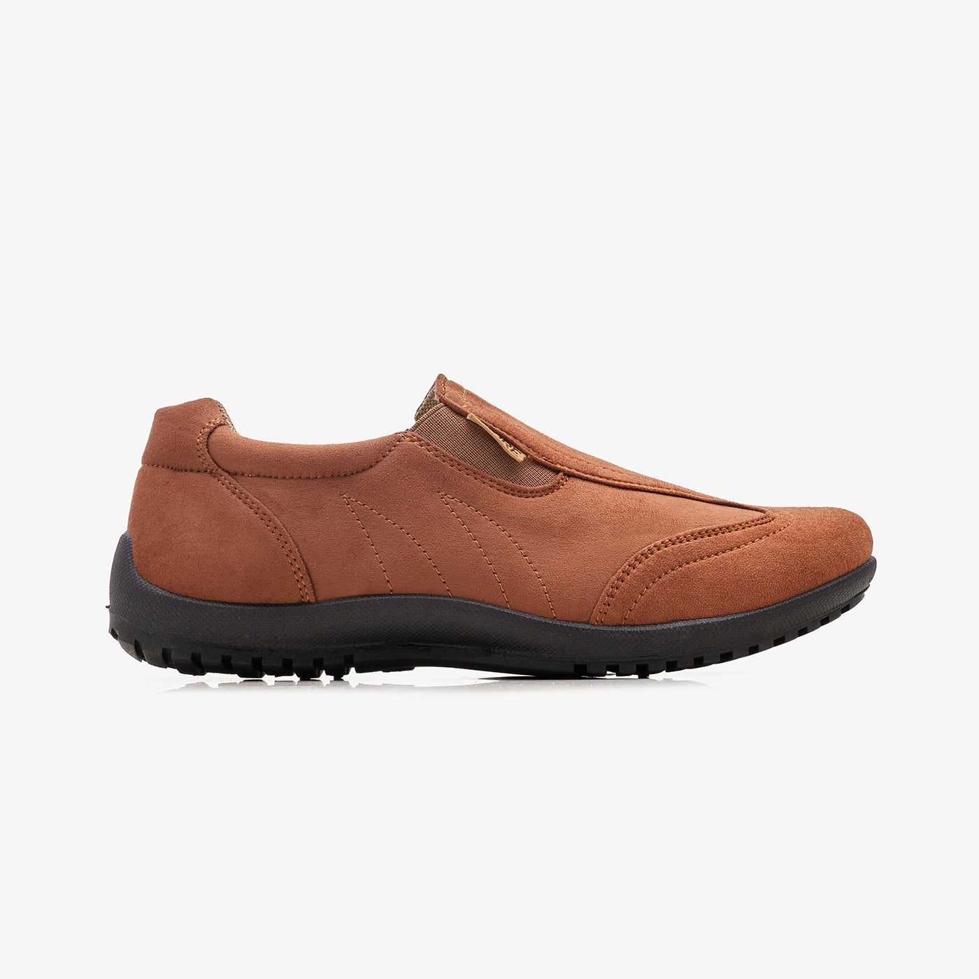 Men's tan brown slip-on casual sneakers