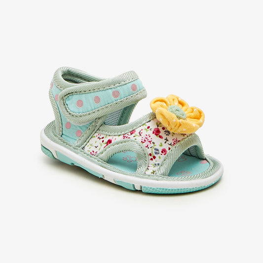 Floral Motif Sandals for Girls