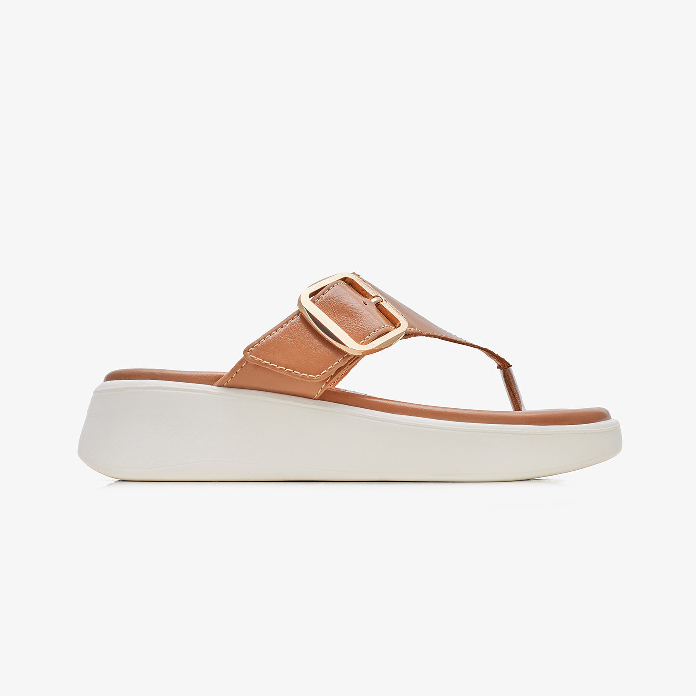 Women's Buckle Detail Platform Slides