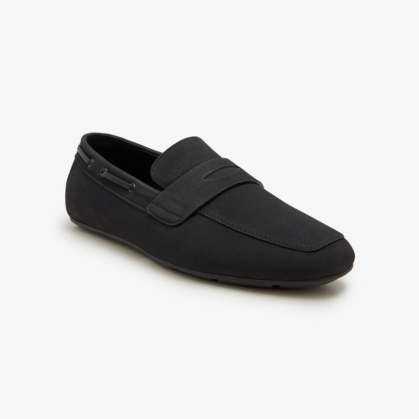 black slip on loafers men's
