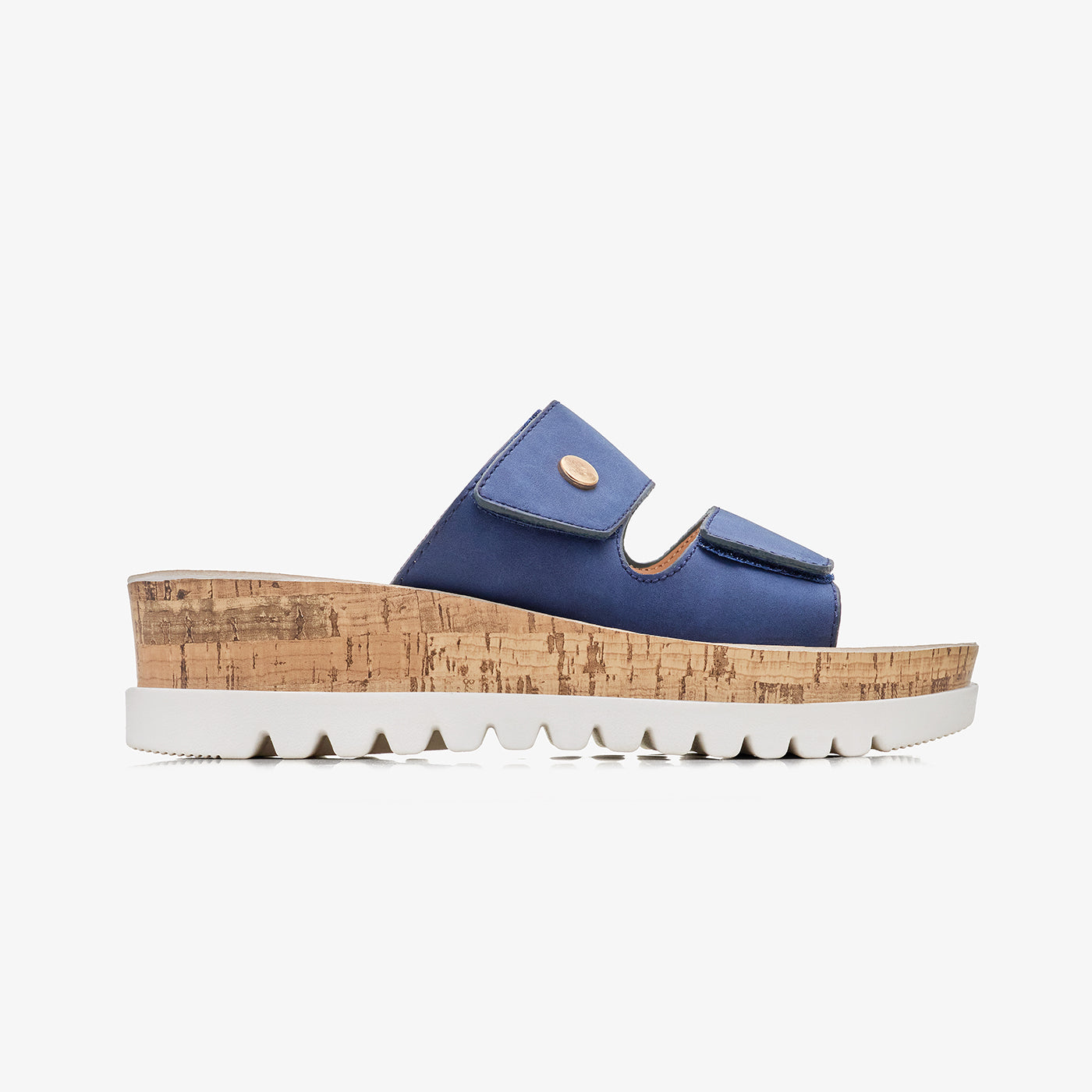 Women's Double-Strap Wedge Slides