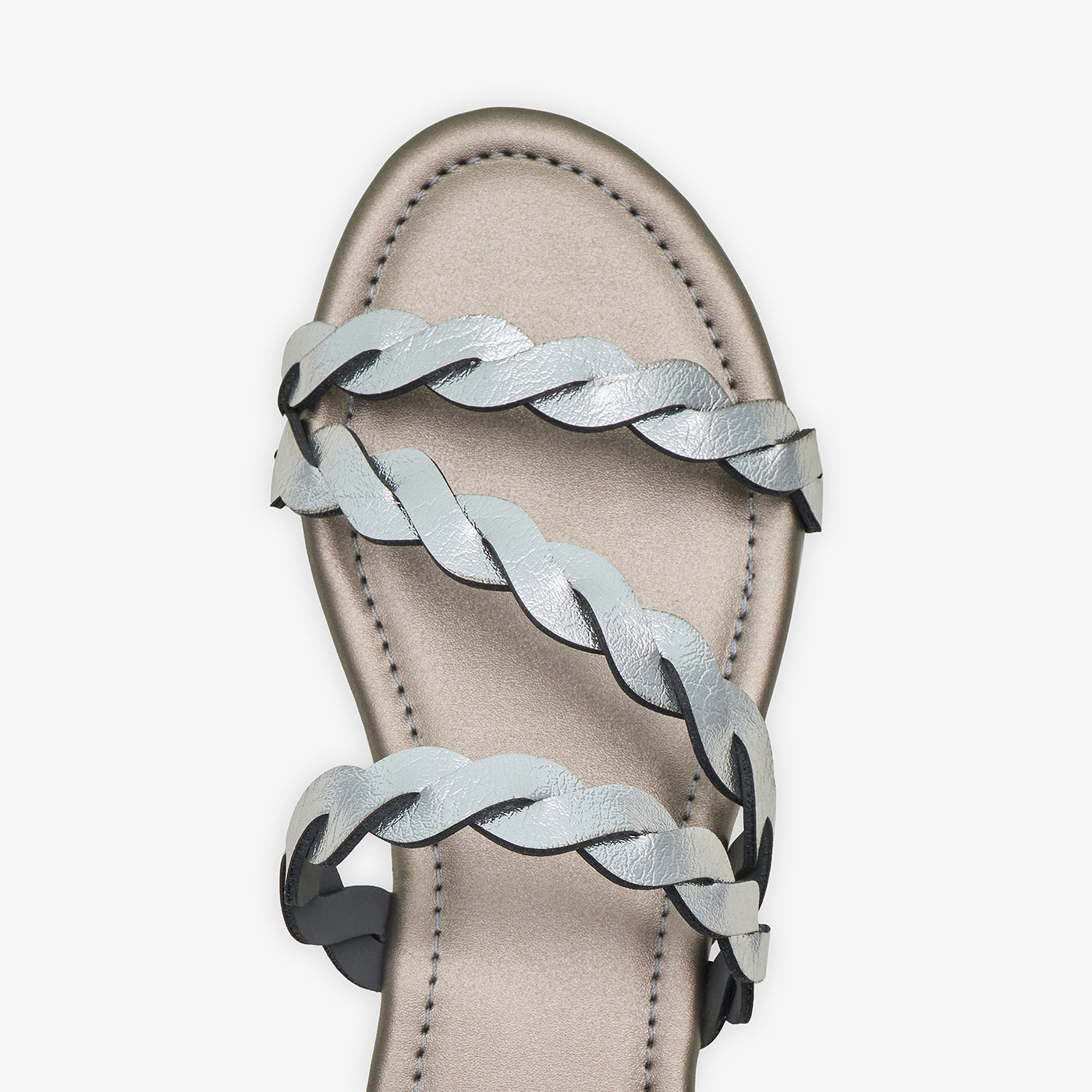 WOMEN’S METALLIC INTERLACED SLIDES