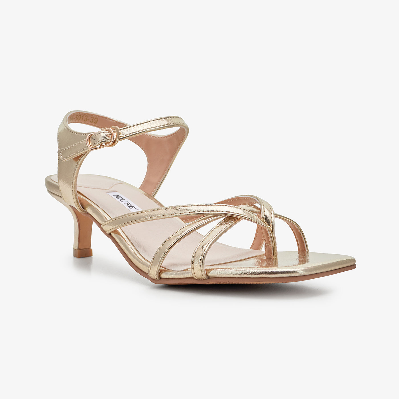 Women's Metallic Kitten Heel Sandals