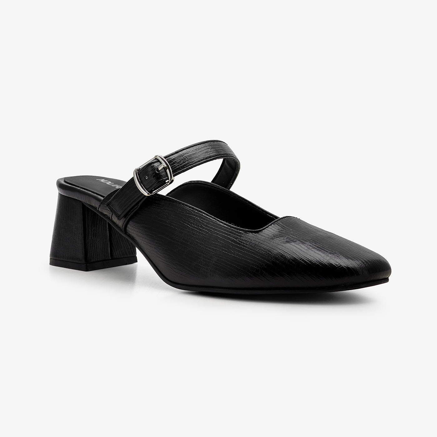 Women's Buckle Strap Mule Heels