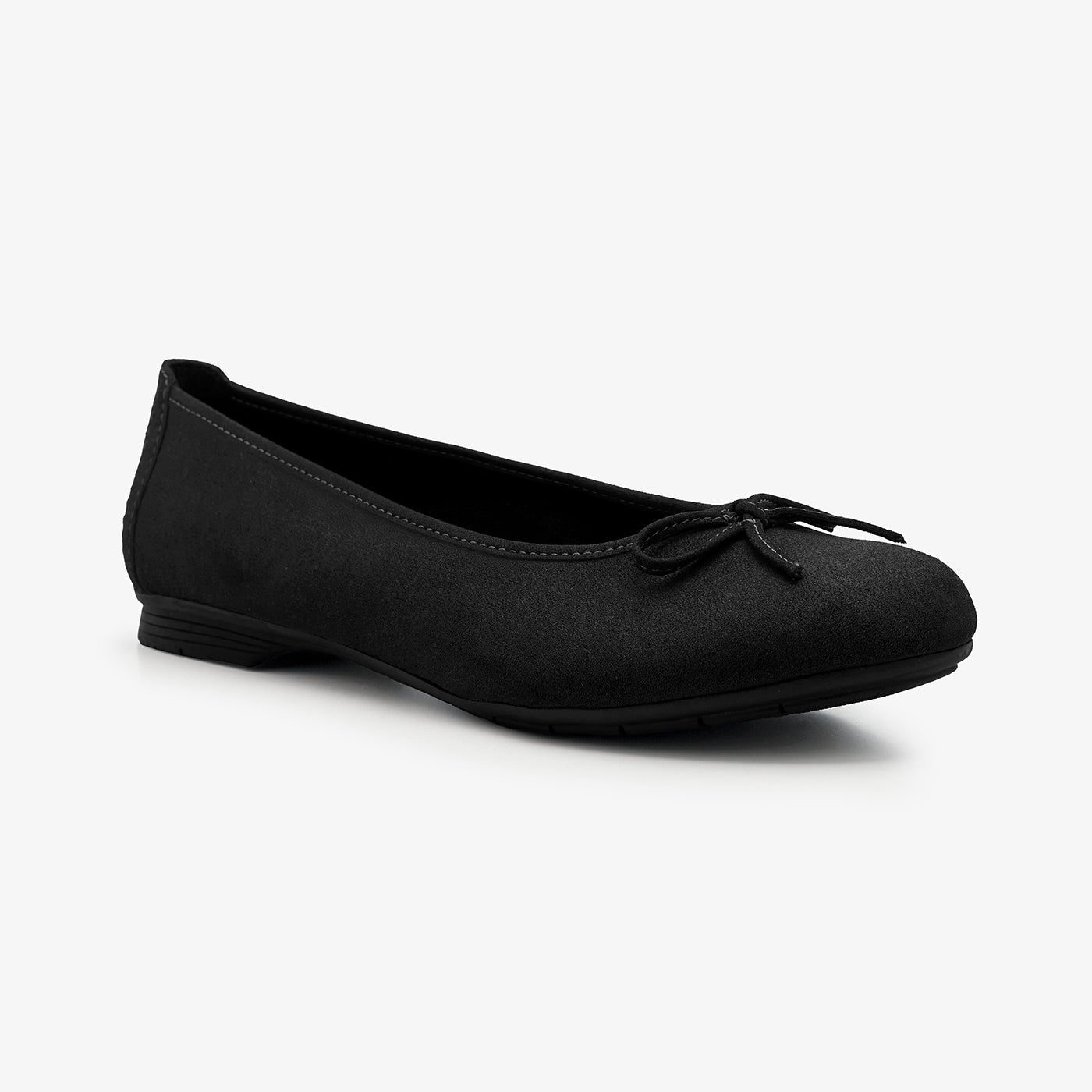 Women's Suede Ballet Flats with Bow