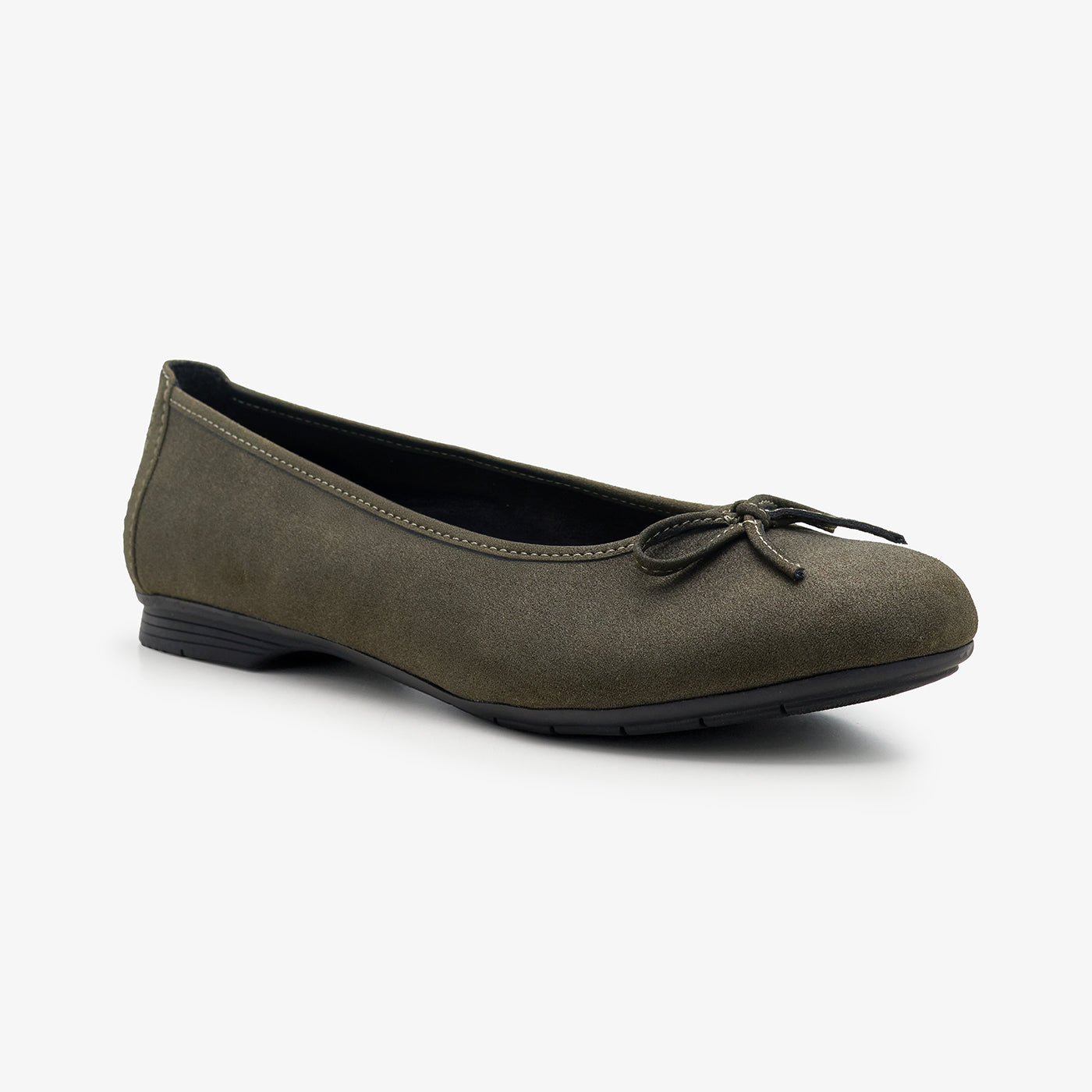 Women's Suede Ballet Flats with Bow