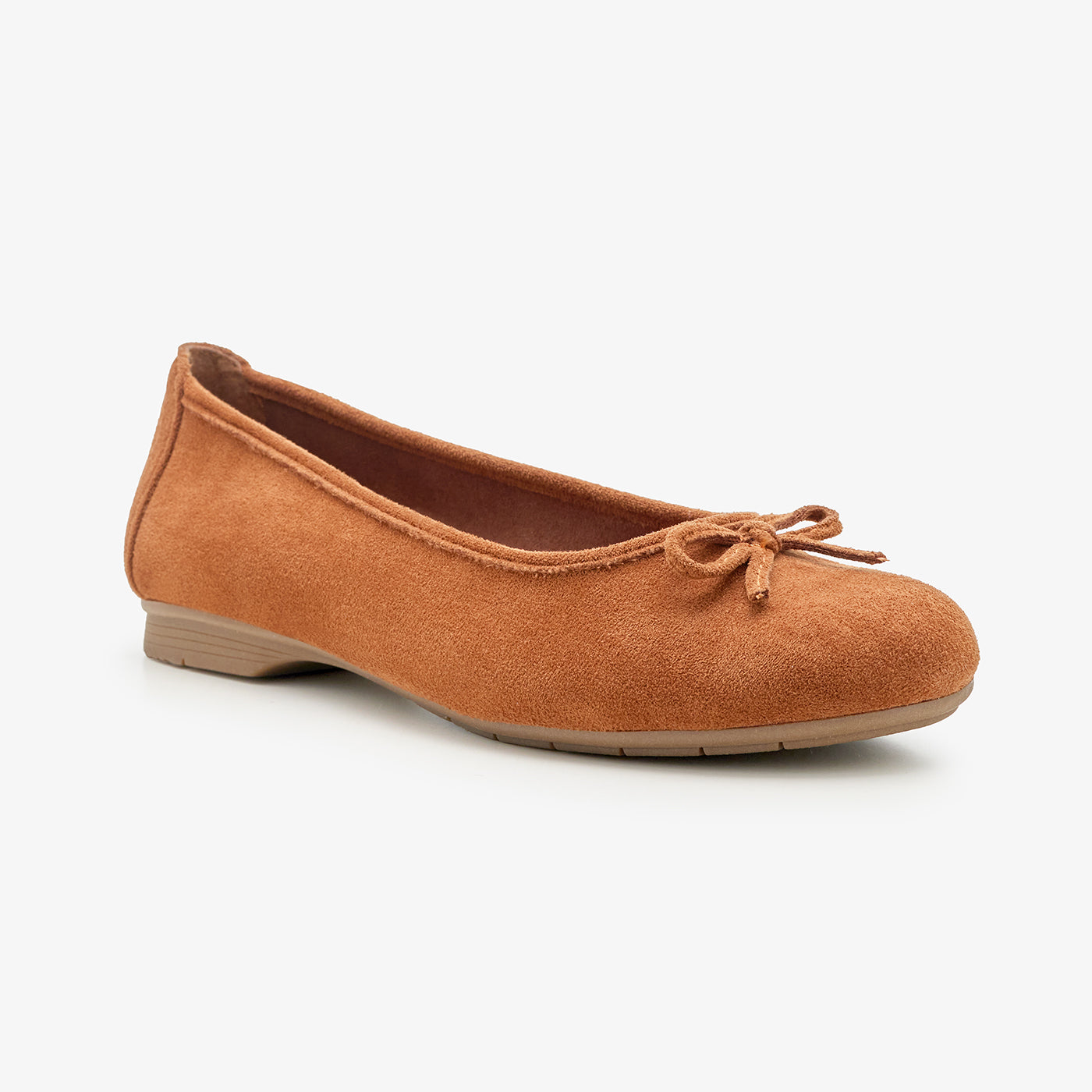 Women's Suede Ballet Flats with Bow