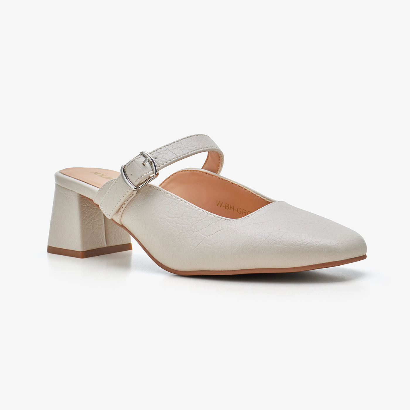Women's Buckle Strap Mule Heels