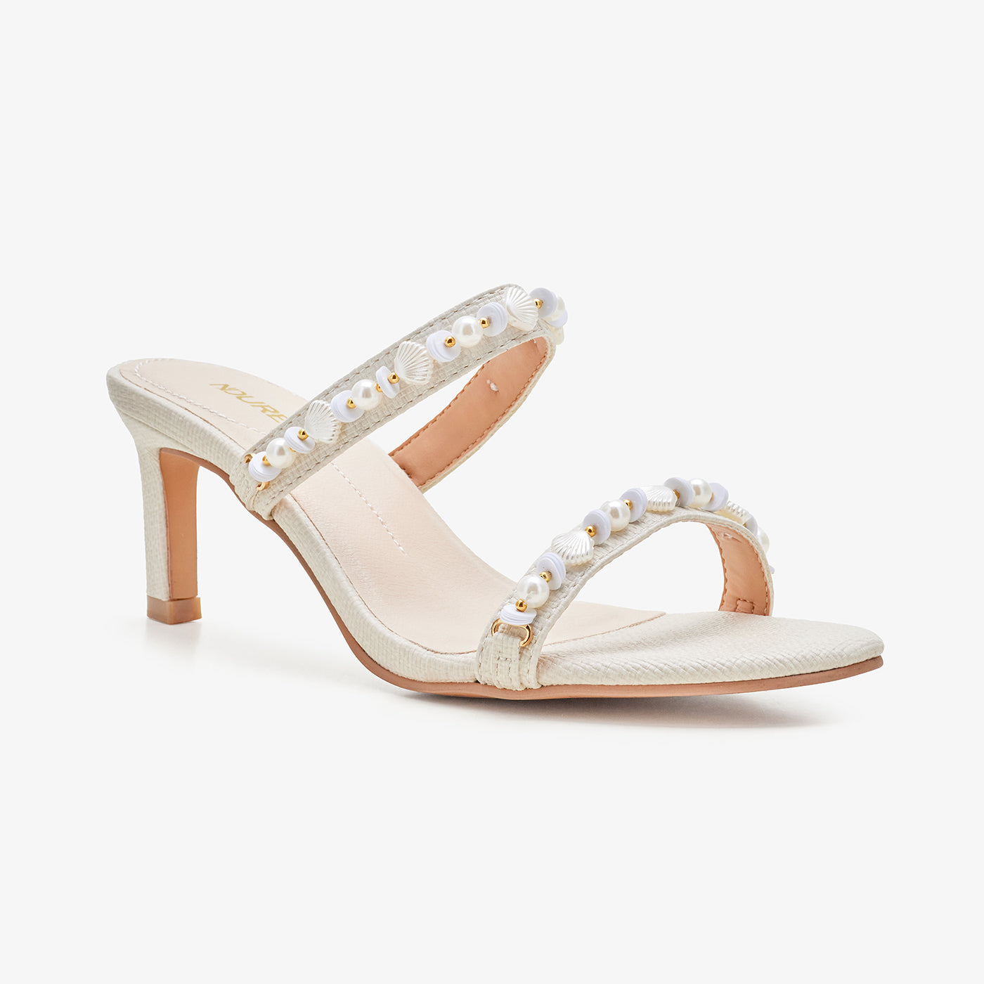 Women's Embellished Square Toe Heels