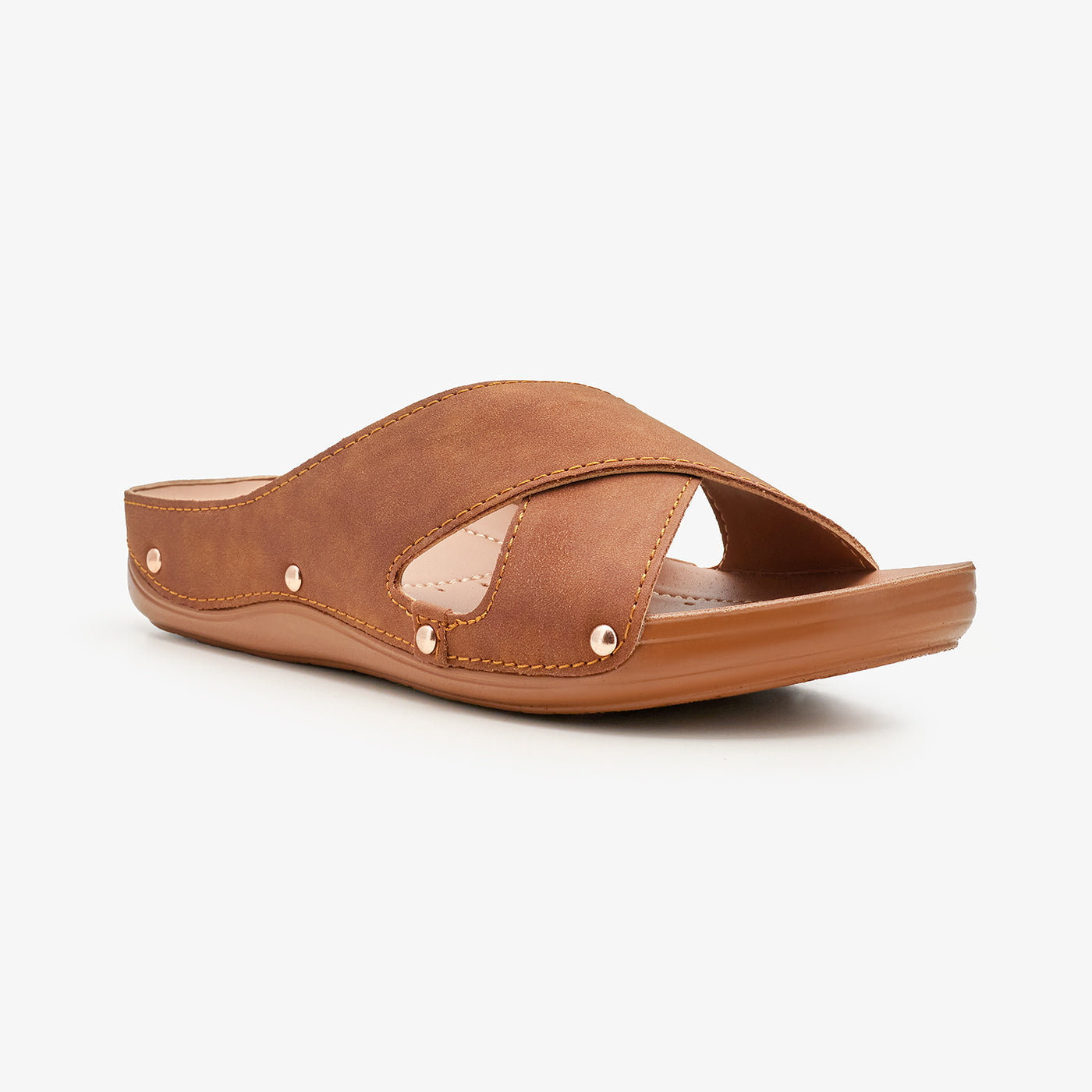 WOMEN’s CROSS-STRAP SLIDES
