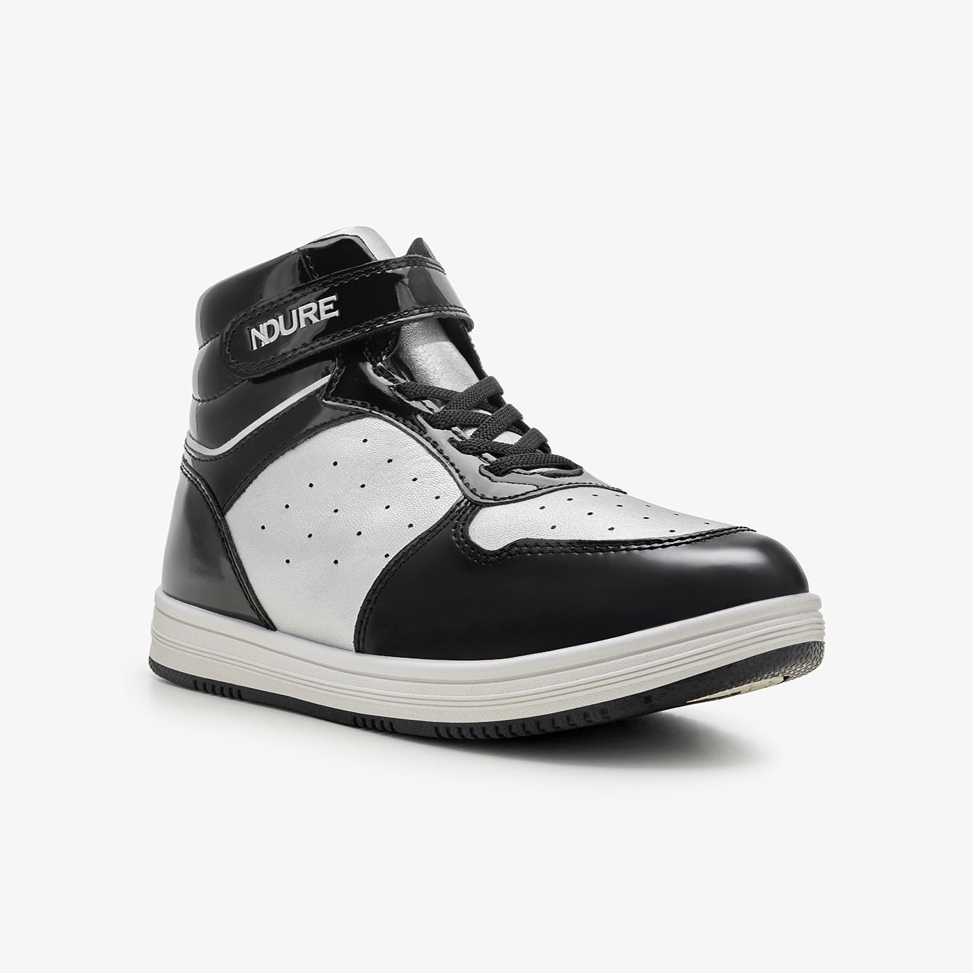 Girls’ Metallic High-Top Sneakers