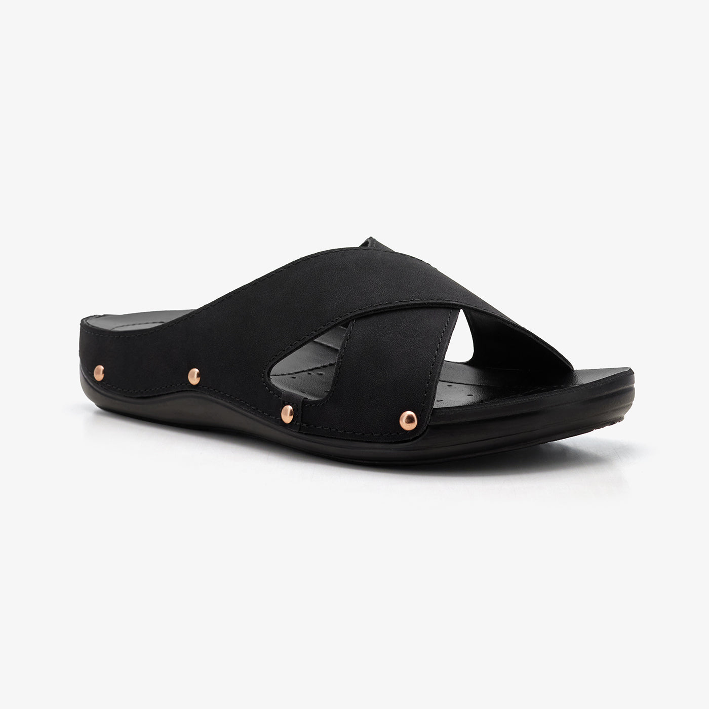 WOMEN’s CROSS-STRAP SLIDES