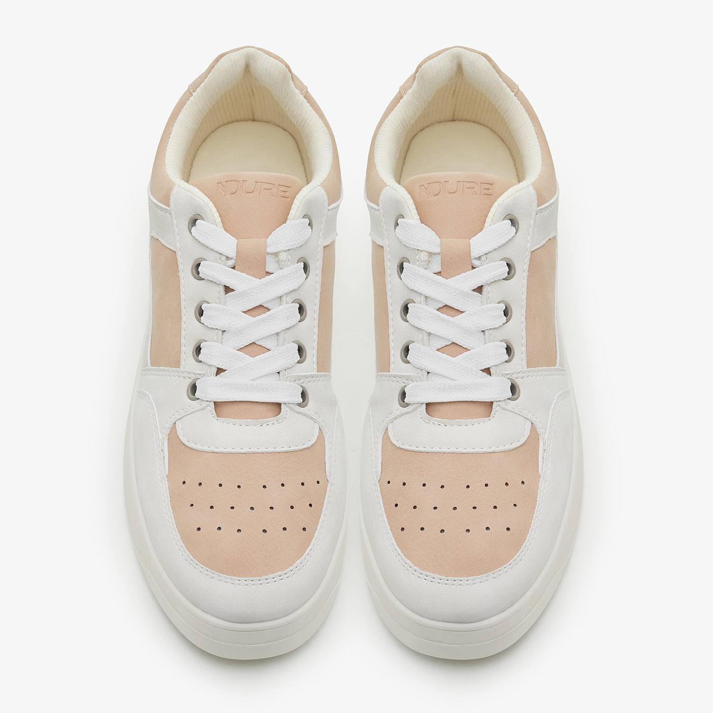 Buy Women's - WHT/BEG - Women's Contrast Panel Platform Sneakers