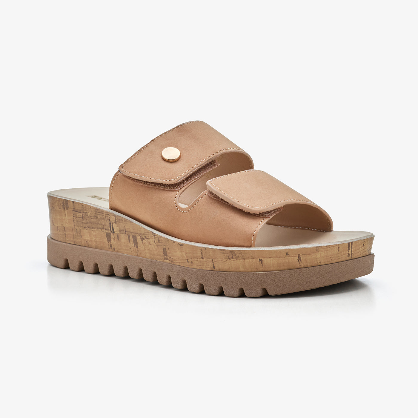 Women's Double-Strap Wedge Slides