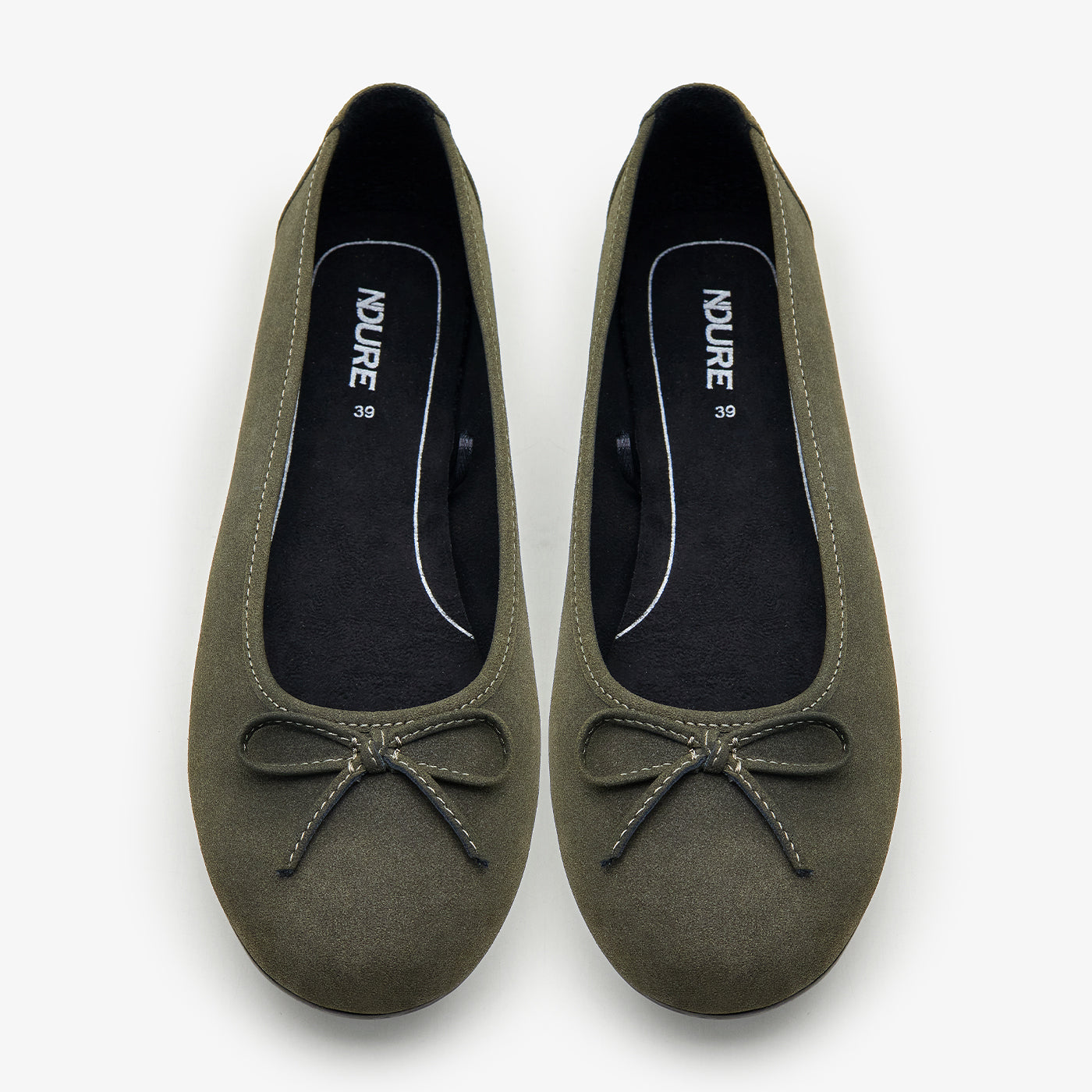 Women's Suede Ballet Flats with Bow