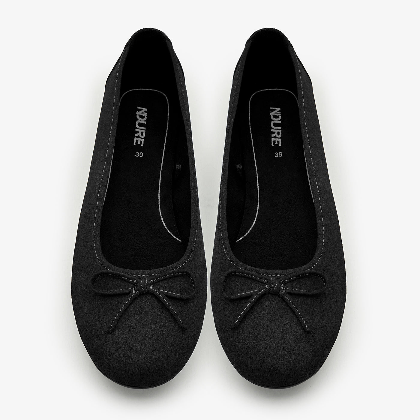 Women's Suede Ballet Flats with Bow
