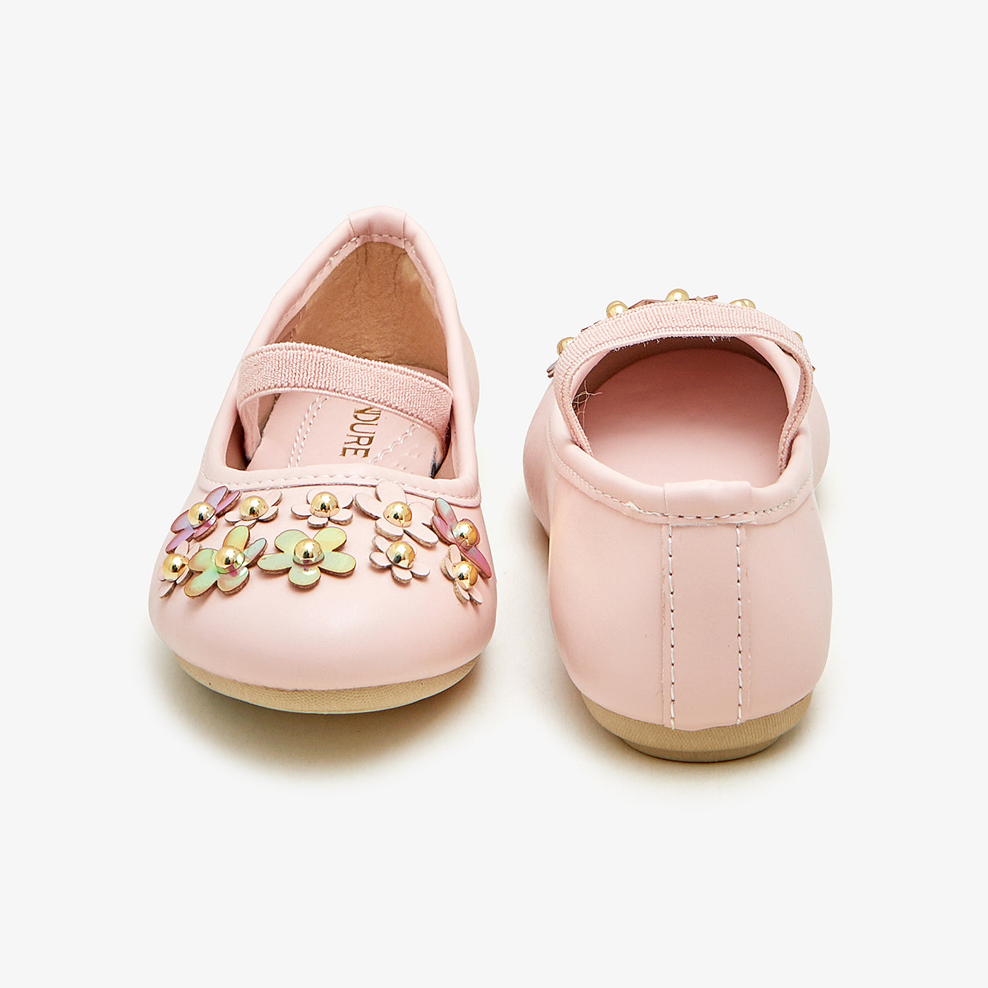Girls Pumps with Floral Motif