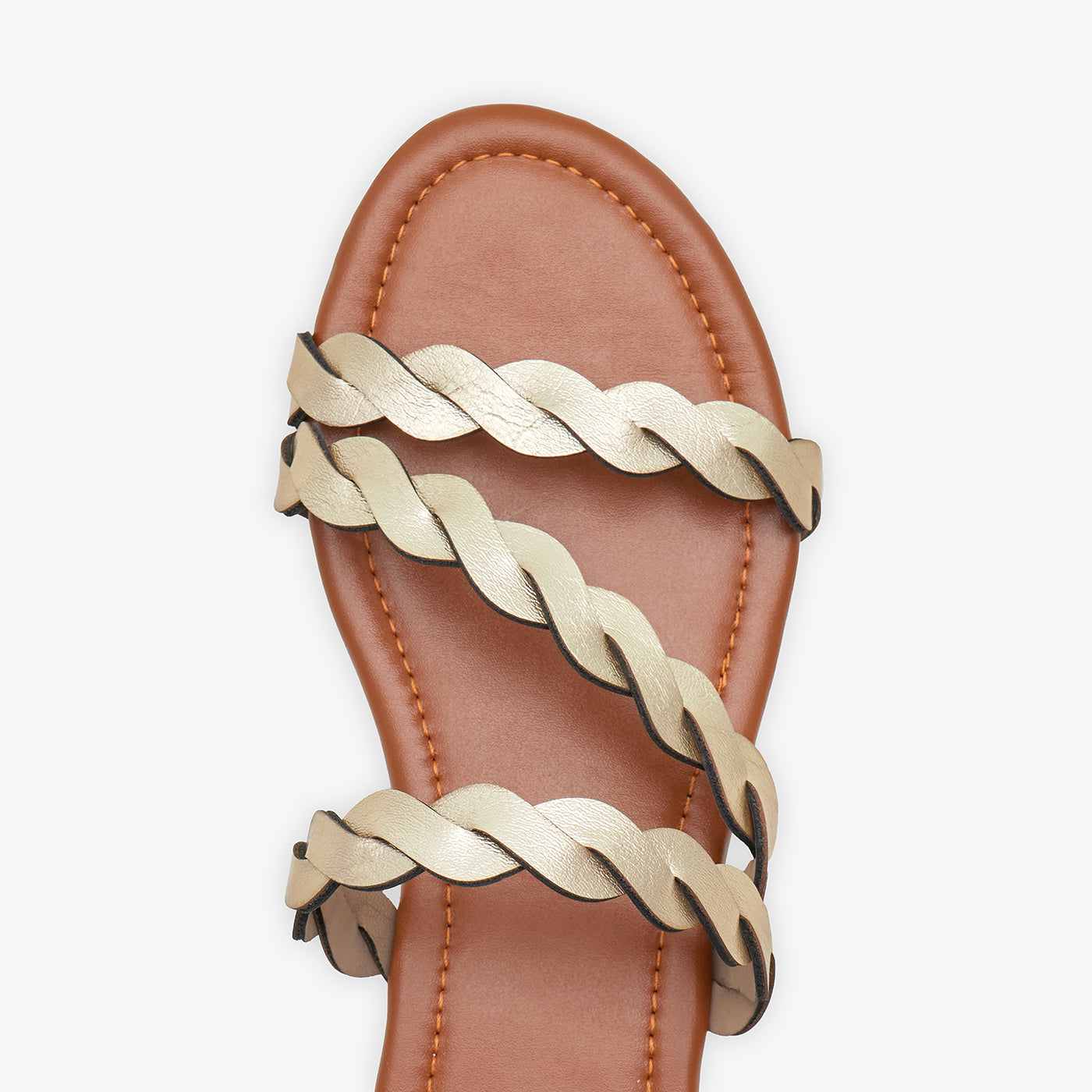 WOMEN’S METALLIC INTERLACED SLIDES