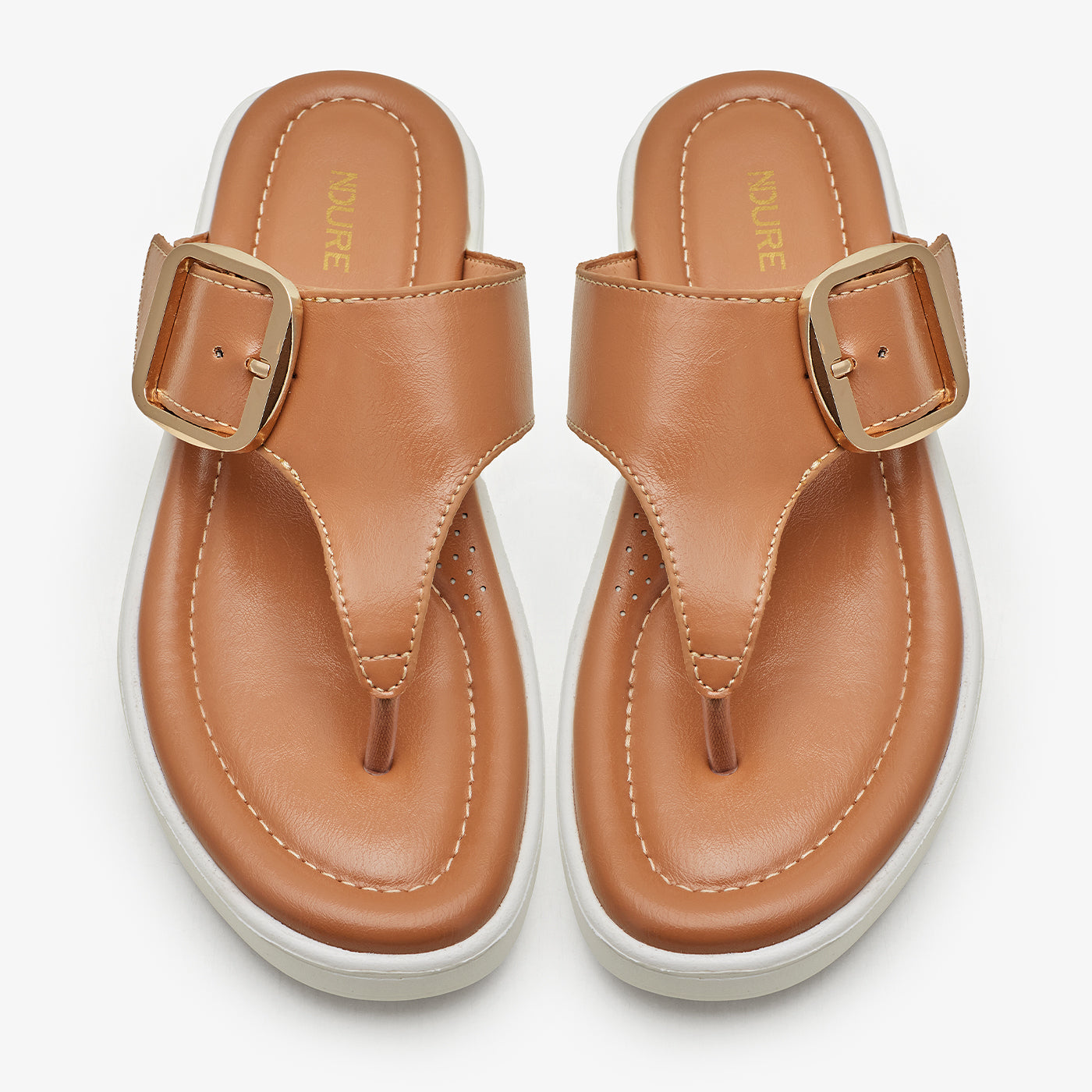 Women's Buckle Detail Platform Slides