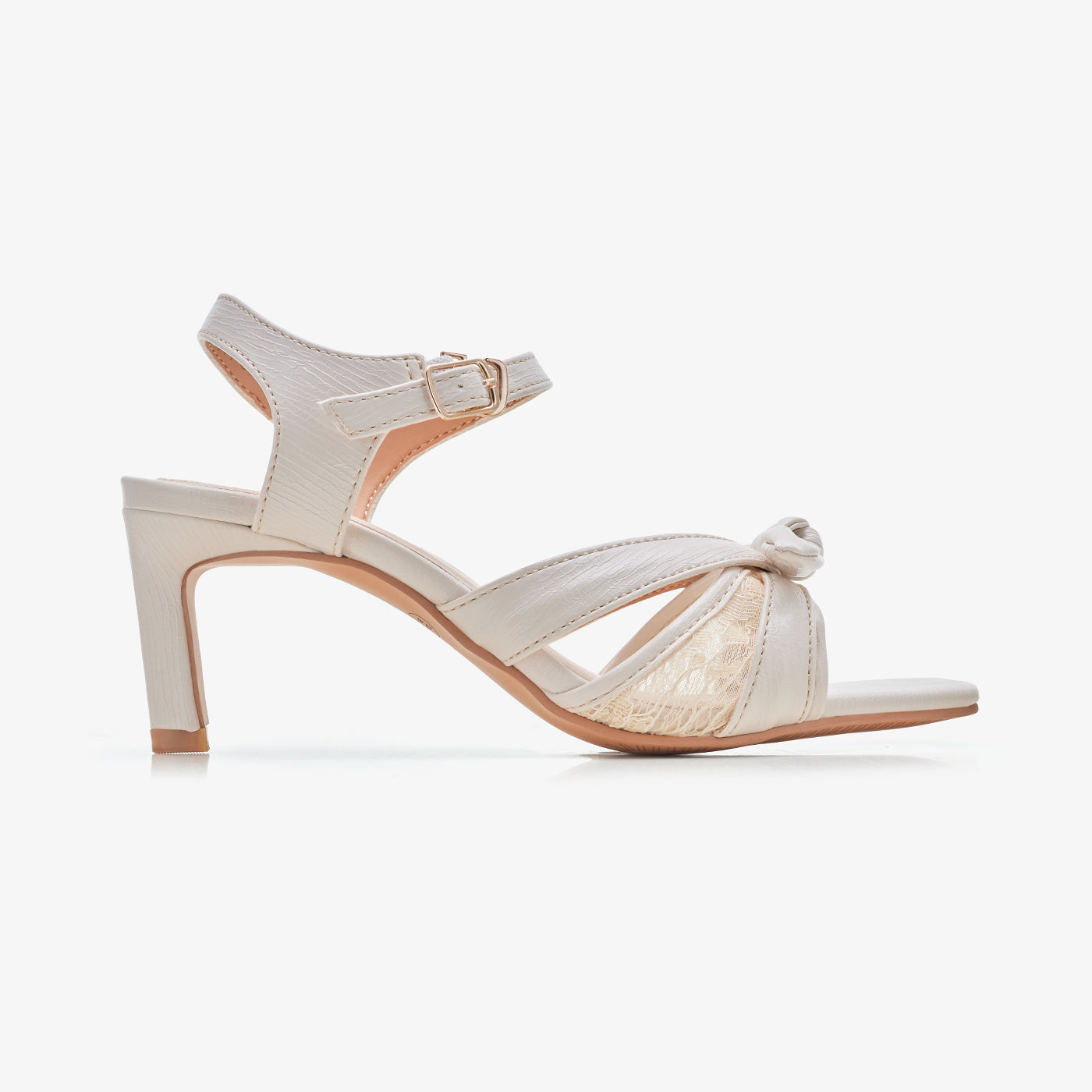 Women's Embroidered Mesh Heel Sandals