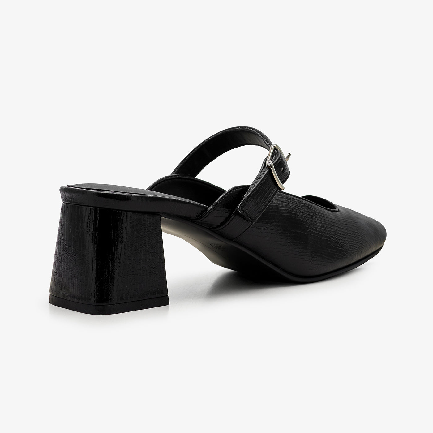 Women's Buckle Strap Mule Heels