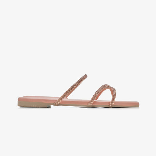 Women's Strappy Embellished Slides