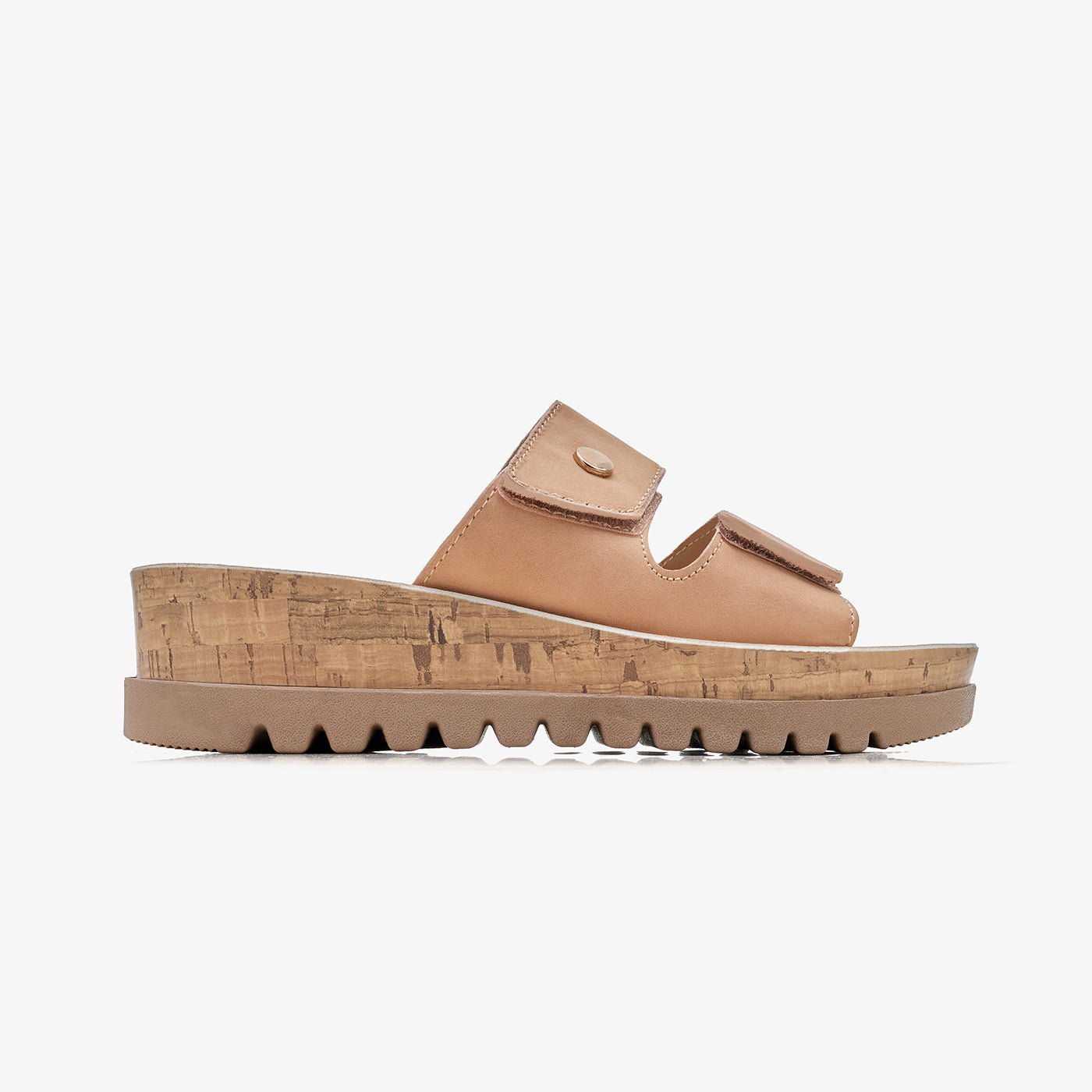 Women's Double-Strap Wedge Slides