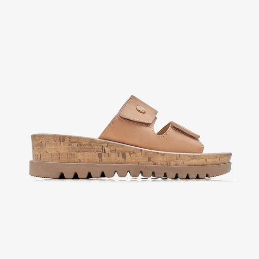 Women's Double-Strap Wedge Slides