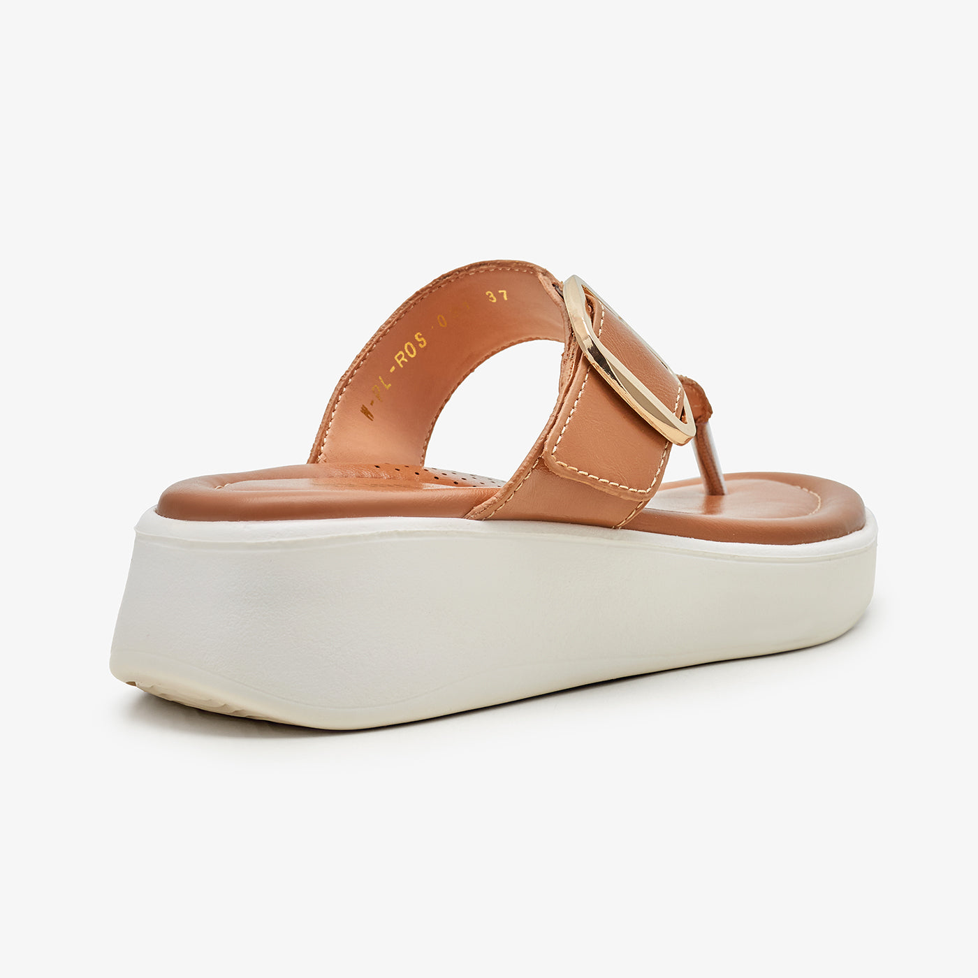 Women's Buckle Detail Platform Slides