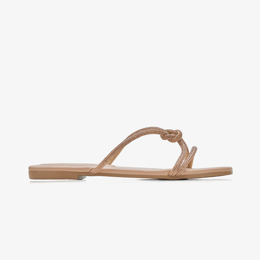 Women's Cross-Strap Rhinestones Slides