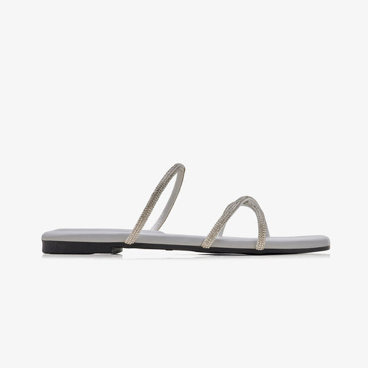 Women's Strappy Embellished Slides
