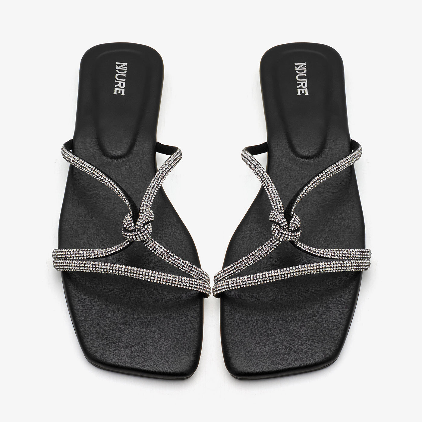 Women's Cross-Strap Rhinestones Slides