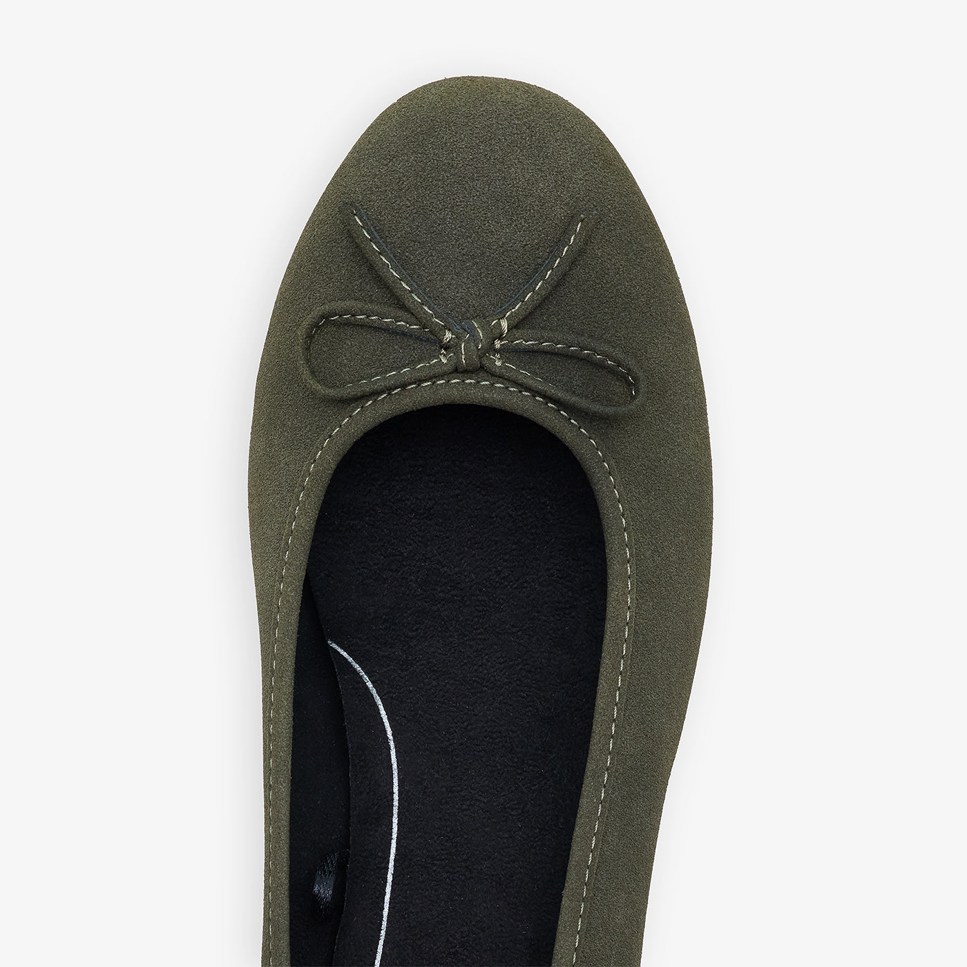 Women's Suede Ballet Flats with Bow