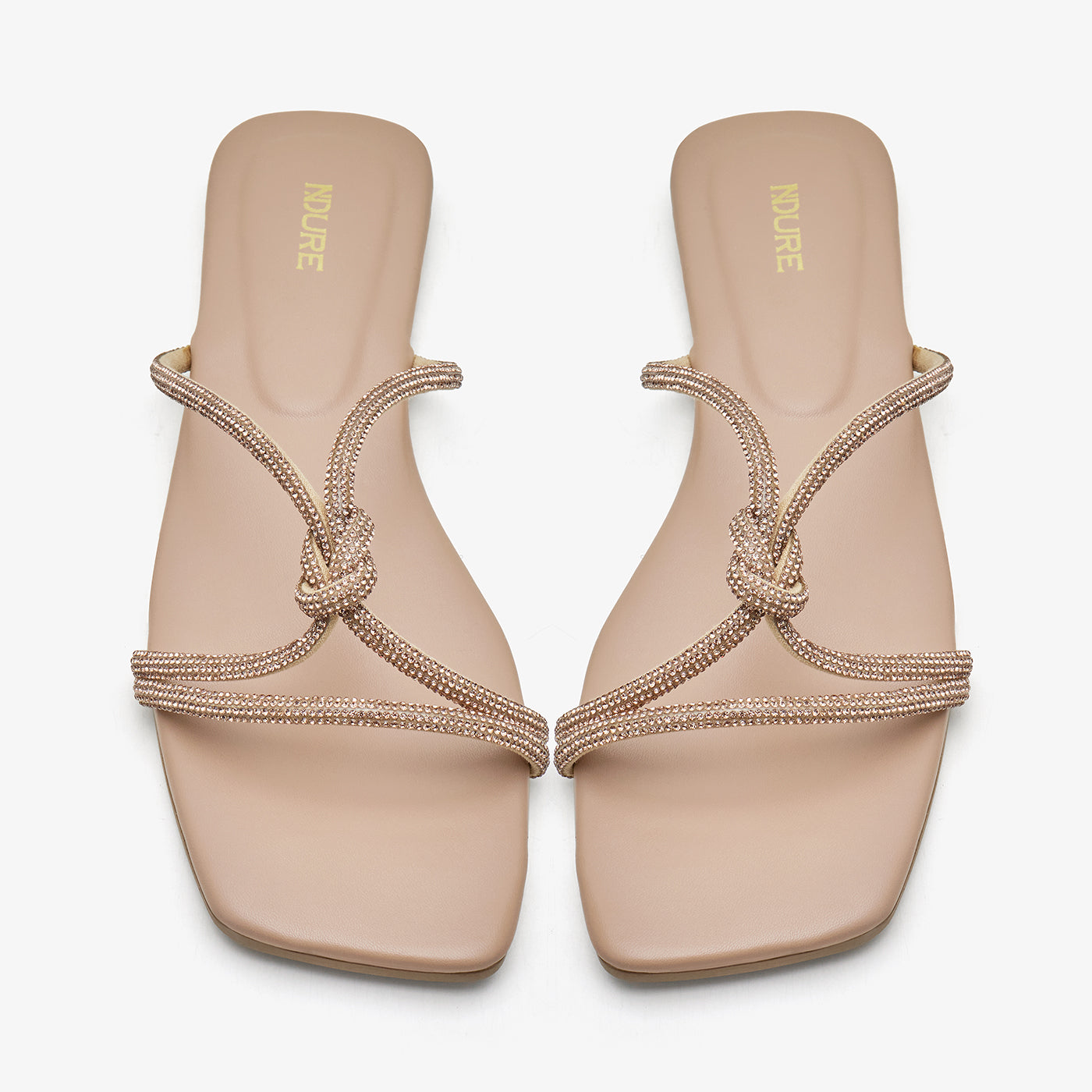 Women's Cross-Strap Rhinestones Slides