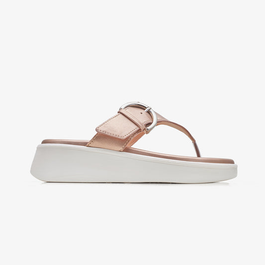 Women's Buckle Detail Platform Slides