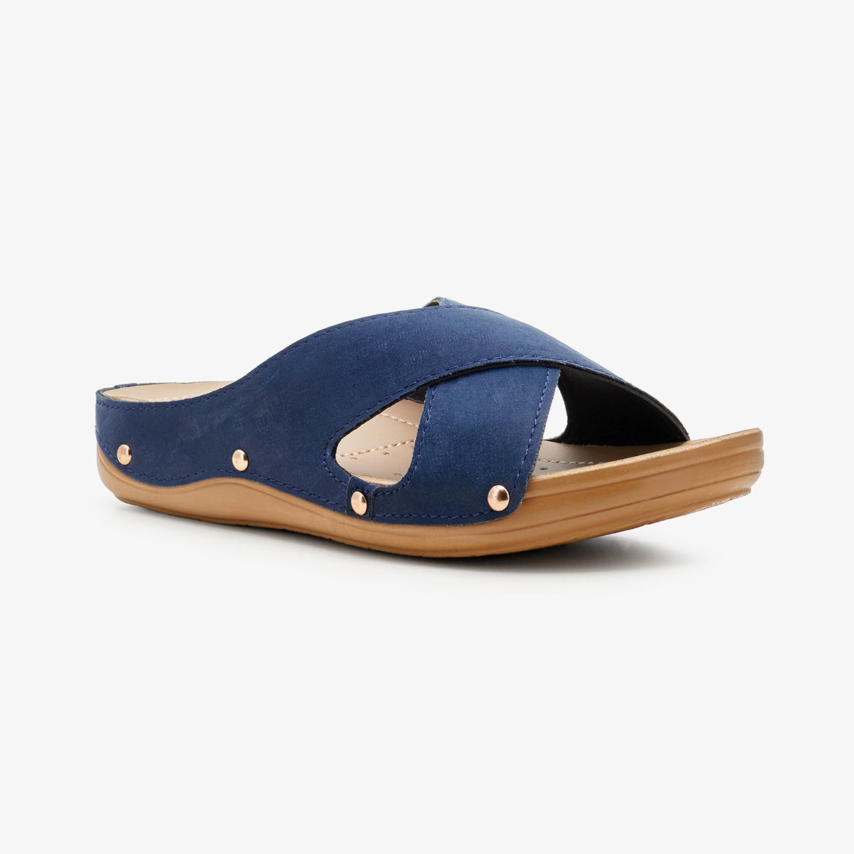 WOMEN’s CROSS-STRAP SLIDES