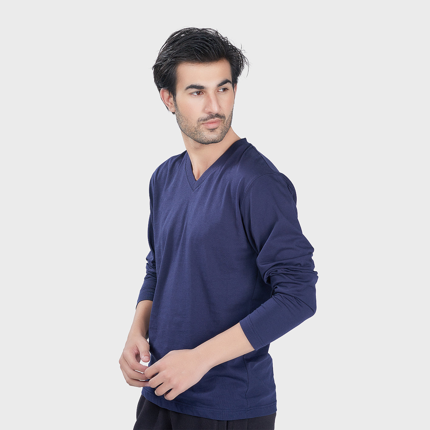 Men's Basic V Full Sleeves T-Shirt
