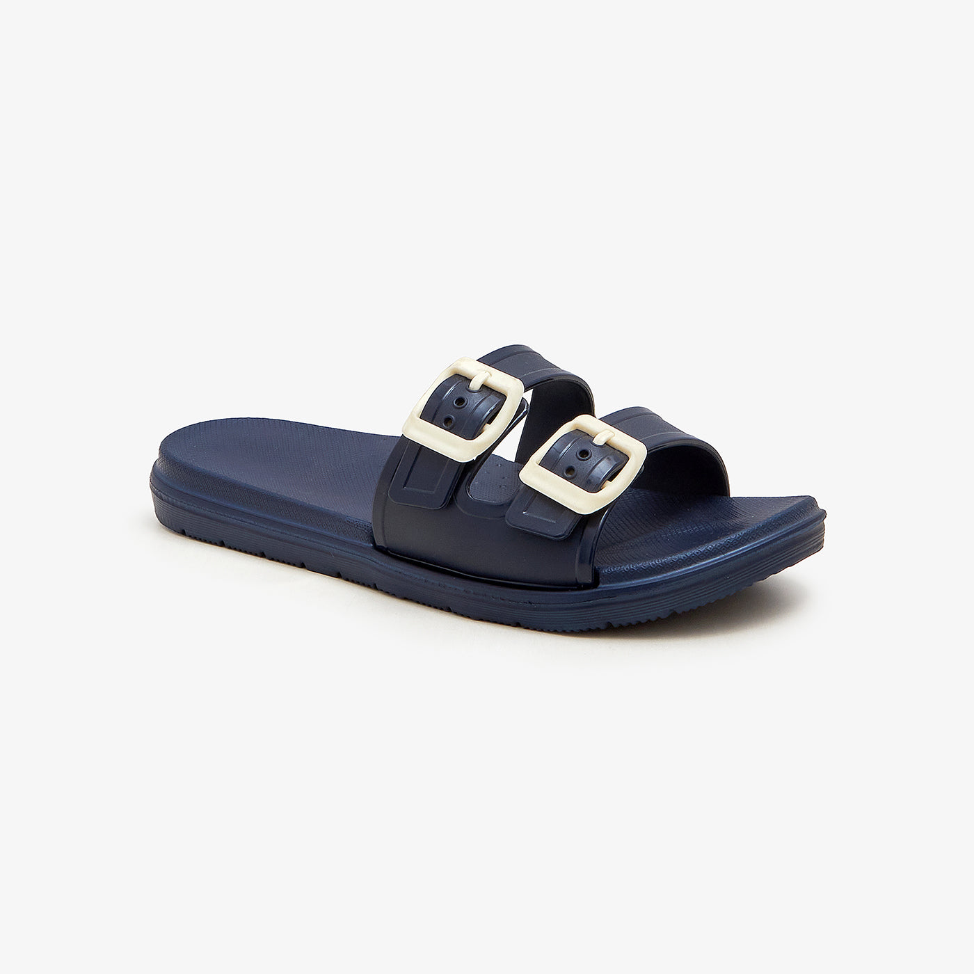 Buy NAVY Strappy Buckled Slippers – Ndure.com