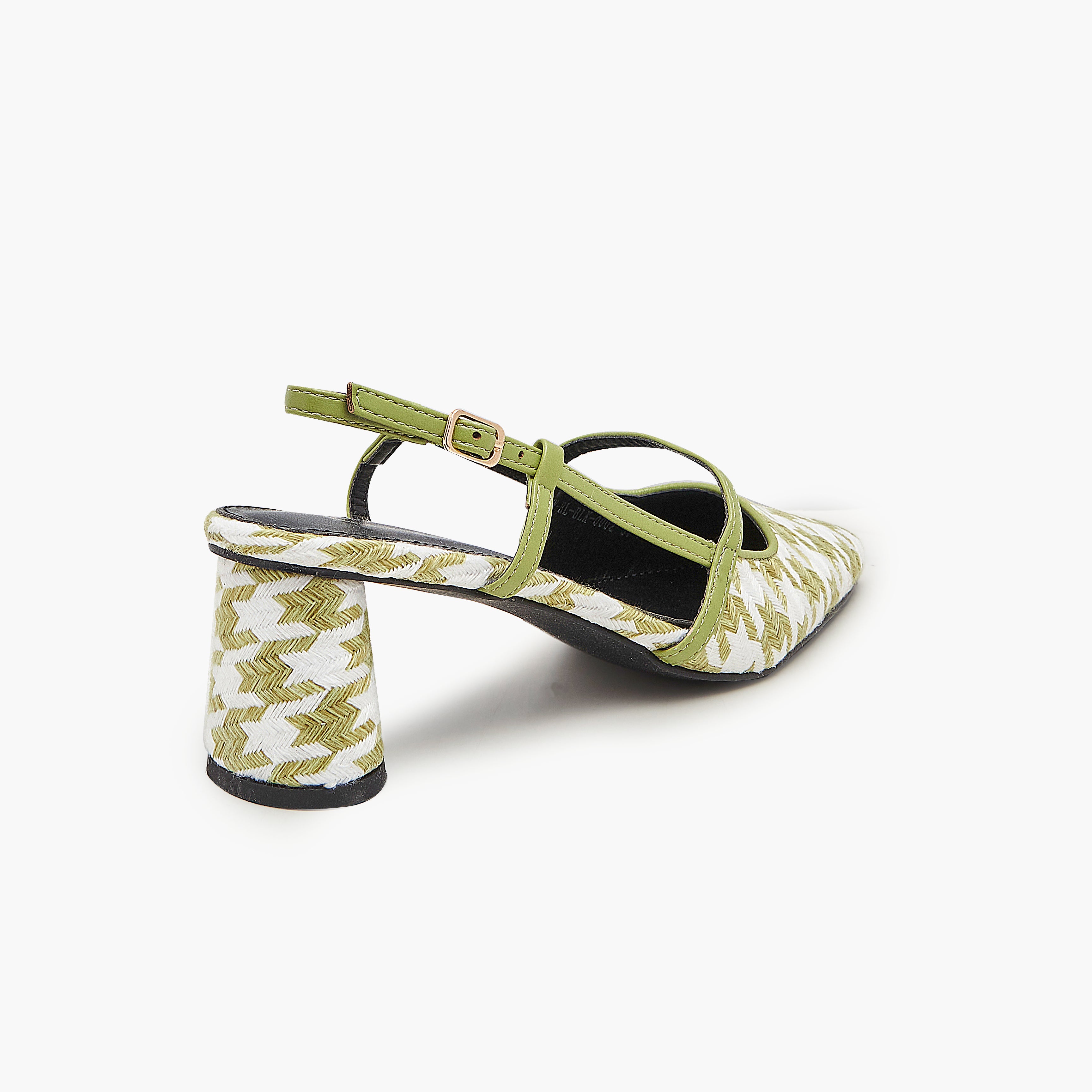 Buy GREEN Patterned Heels